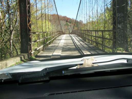 Driver's view of crossing the bridge.